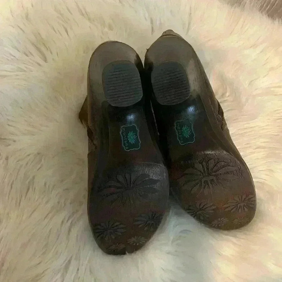 Montana leather booties brown rustic finish distressed ankle boots sz 8m - Picture 5 of 7